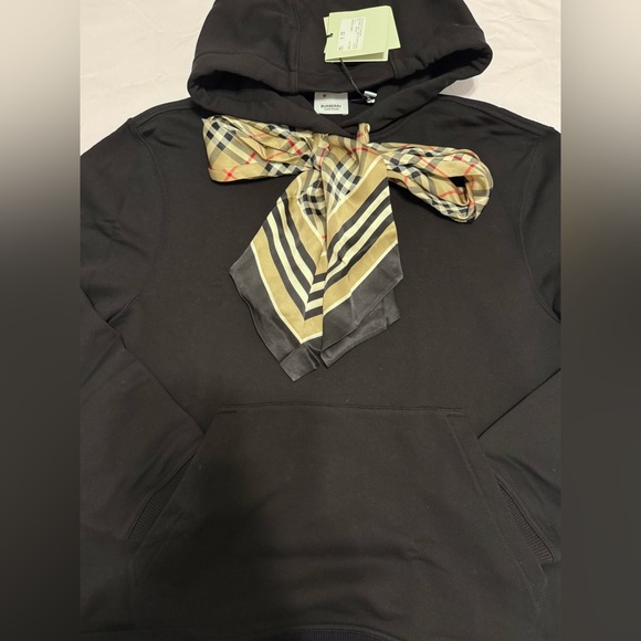 Burberry Scarf Tie Cott Hoodie size XS - Picture 5 of 10
